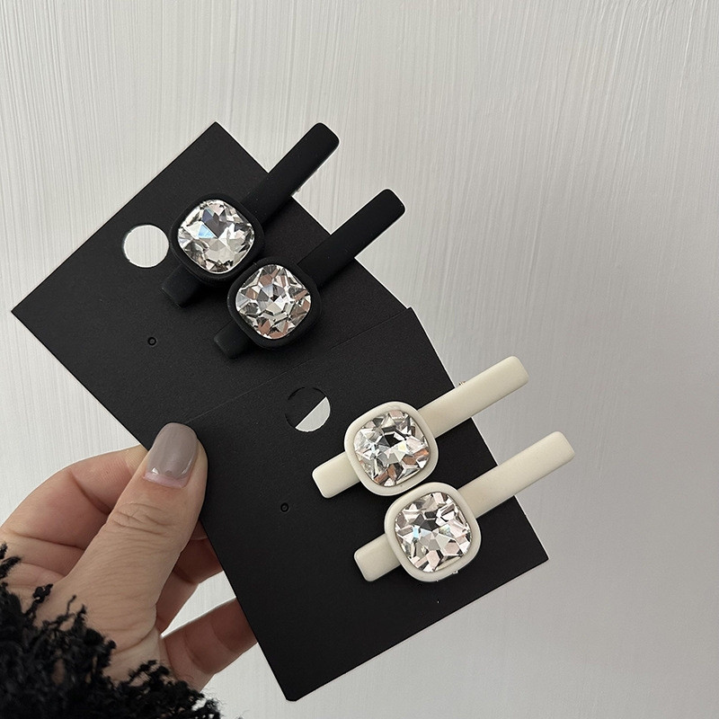 1 pereche de agrafă de păr mare pătrată cu strasuri pentru fetiță, agrafă de picior de rață, cafea ușoară, breton simplu, agrafă, accesorii de păr pentru femei