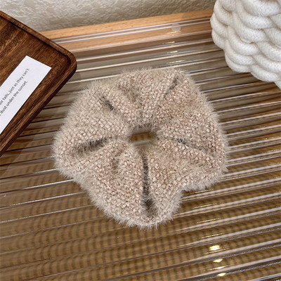 Corzi de păr de nurcă imitație coreeană 2022, iarna pentru femei, temperament de ultimă generație, inele de păr elegante de pluș, scrunchies, benzi de păr elastice