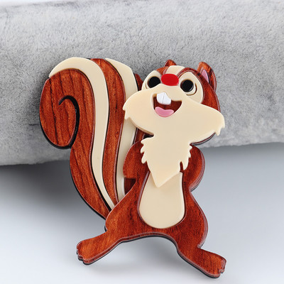 FishSheep Új Lovely Mókus Akril Brossok Nagy Gyanta Aranyos Állati Bross Pins Női Ruhák Sál Kiegészítők Női Ajándék