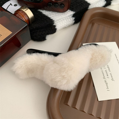 Temperament coreean, toamnă iarnă, blană de iepure artificială, gheare de păr pentru fetiță, clipă de pluș dulce, agrafă banană, accesorii de păr pentru femei