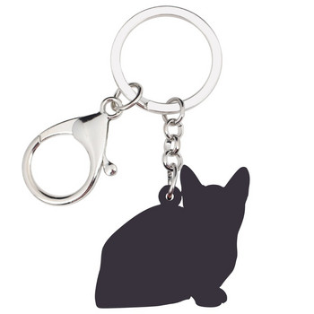 Ακρυλικό Bonsny Lovely Spotted Kitten Keychain Rings Κόσμημα για γυναίκες κορίτσι Γυναικεία τσάντα αυτοκινήτου Γούρια Παιδικά δώρο