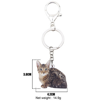 Ακρυλικό Bonsny Lovely Spotted Kitten Keychain Rings Κόσμημα για γυναίκες κορίτσι Γυναικεία τσάντα αυτοκινήτου Γούρια Παιδικά δώρο