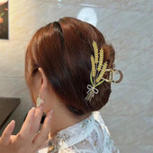 Gheare de păr din grâu de toamnă 2022, pentru femei, fete, coadă de cal mare, cleme de rechin, accesorii pentru păr, bijuterie tiara pentru gheare