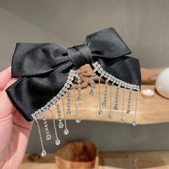 Φούντες Rhinestone Bow Hair Clip Luxury Bride Jewelry Barrettes Γαμήλια αξεσουάρ μαλλιών για γυναίκες