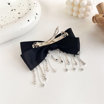 Φούντες Rhinestone Bow Hair Clip Luxury Bride Jewelry Barrettes Γαμήλια αξεσουάρ μαλλιών για γυναίκες