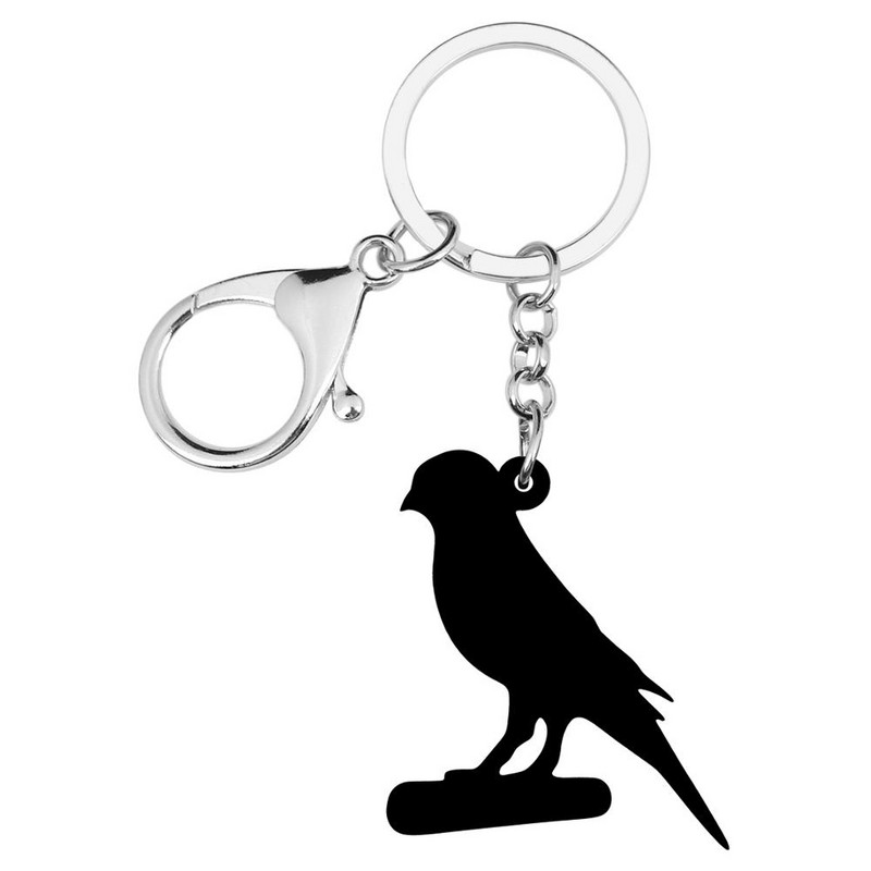 Bonsny Акрилни жълти канарски ключодържатели Птица Ключодържатели Чанта Портмоне за кола Декорации Ключодържатели За жени Момичета Тийнейджъри Мъже Талисмани Подарък