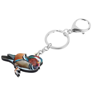 Μπρελόκ Bonsny Ακρυλικό Μανταρίνι Παπιών Lovely Bird Animal Keyring Jewelry for Women Lover Lover Δώρα Διακόσμηση τσάντας