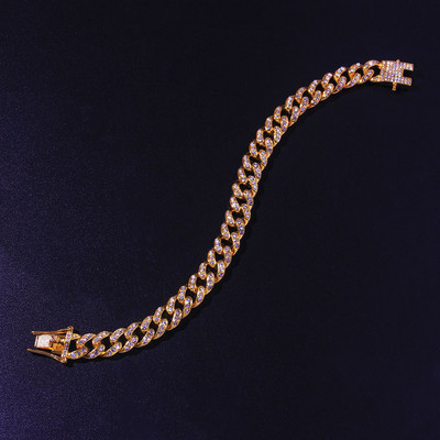 StonrFans Fashion Strass din oțel inoxidabil Cuban Link gleznele pentru femei picior Hip Hop Punk gleznă brățară Bling bijuterii lanțuri