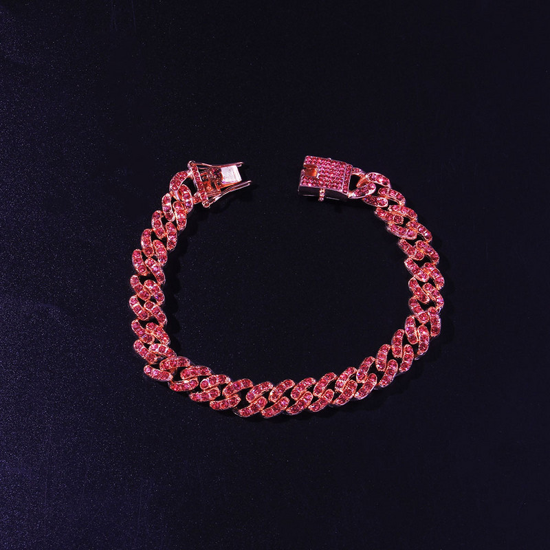 StonrFans Fashion Strass din oțel inoxidabil Cuban Link gleznele pentru femei picior Hip Hop Punk gleznă brățară Bling bijuterii lanțuri