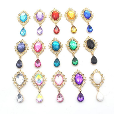 YWXINXI 10 buc. aliaj nou 50x24 MM broșă cu fund plat oval cu strass, accesoriu de decorare a sticlei de vin pentru nunta romantică, realizat manual manual