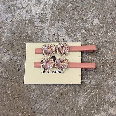 Moda coreeană Love Pink Strass Duckbill Clip Fată Dulce Breton Clip Accesorii De Păr Pentru Femei