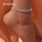 Stonefans, picătură de apă simplă, lanț de gleznă, bijuterii, comerț cu ridicata pentru femei, sandale de lux, accesorii desculțe, lanț pentru picioare, brățară cadou