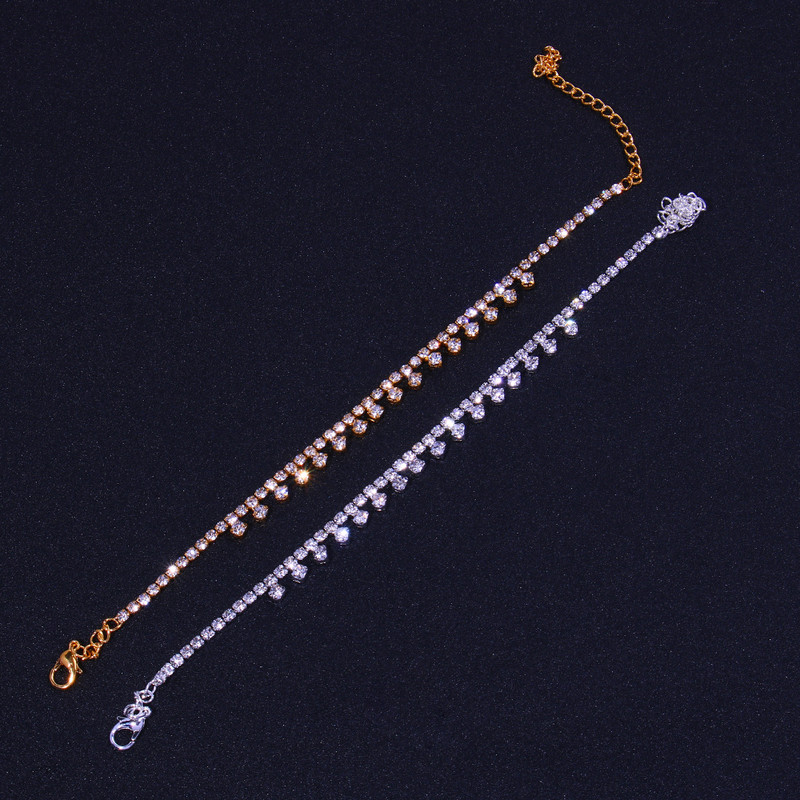 Stonefans, picătură de apă simplă, lanț de gleznă, bijuterii, comerț cu ridicata pentru femei, sandale de lux, accesorii desculțe, lanț pentru picioare, brățară cadou