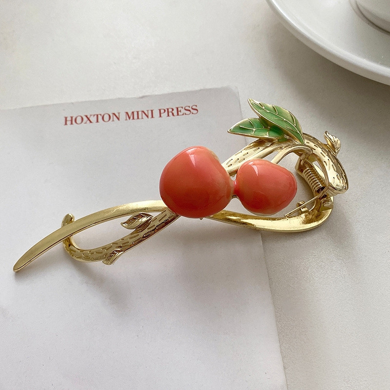 Agrafă de vară drăguță în formă de cireșe One Word Agrafă de păr Fashion Fashion New Fashion Frog Clip Twist Clip Accesorii pentru păr