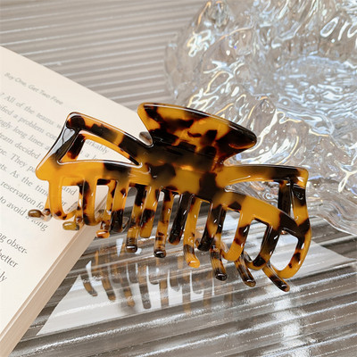 Gheare mari de păr de leopard din acetat de modă Agrafe de păr elegante Agrafe de păr Agrafă de par crab pentru femei, fete, accesorii de păr