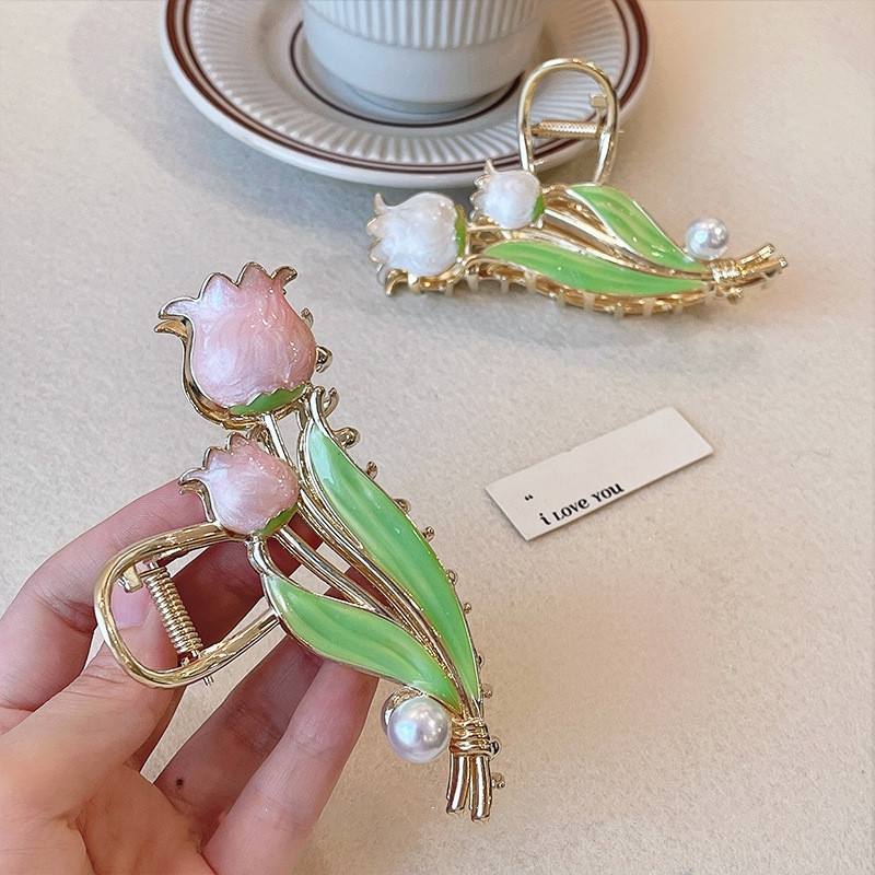 Agrafe de păr cu crinul orhideei, floare, lalele, crab, agrafe de păr pentru femei, fete, coadă de cal dulce, gheare de păr