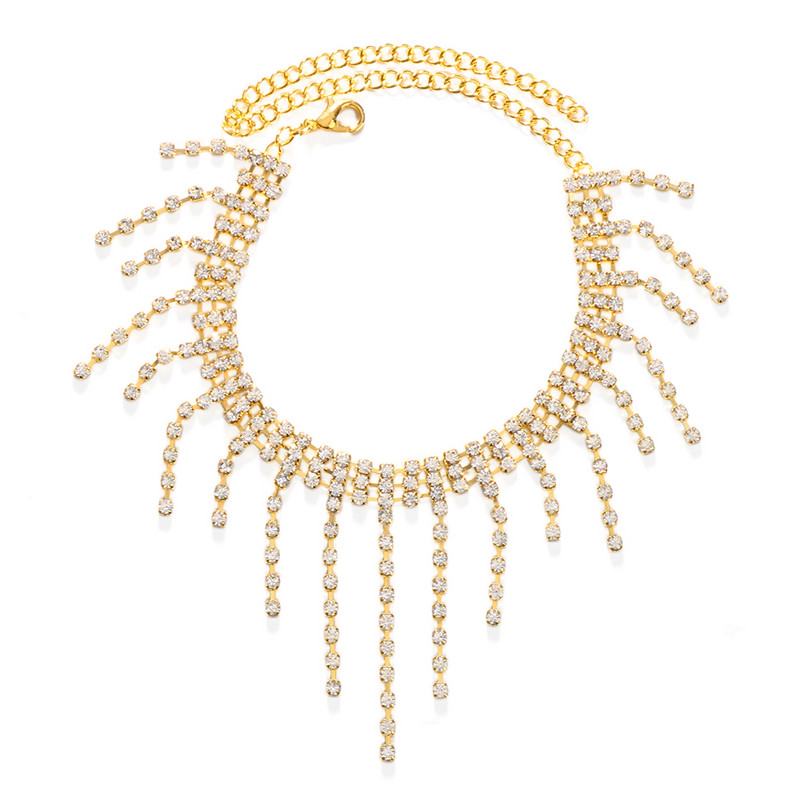 Stonefans Brățări de gleznă cu strasuri, ciucuri de cristal, gleznă cu sclipici, lanț pentru picioare de tenis, accesorii pentru bijuterii de nuntă pentru femei, fete