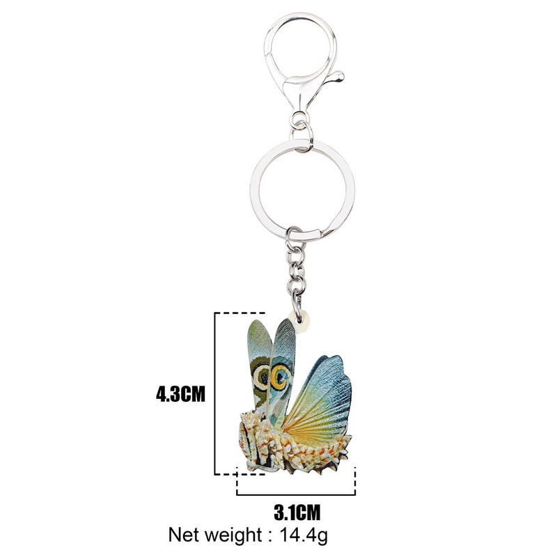 Bonsny Acrilic Mantis Diavolul Cal Breloc Brelocuri Inele Bijuterii Animale Cadou pentru Femei Fete Geanta Mașină Poșetă Pandantiv En-gros