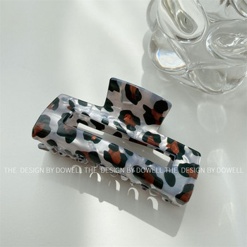 2022 New Trend Acrylic Grey Leopard Grabber Hair Claws μεγάλου μεγέθους τετράγωνο κλιπ μαλλιών για γυναικεία αξεσουάρ μαλλιών Barrettes