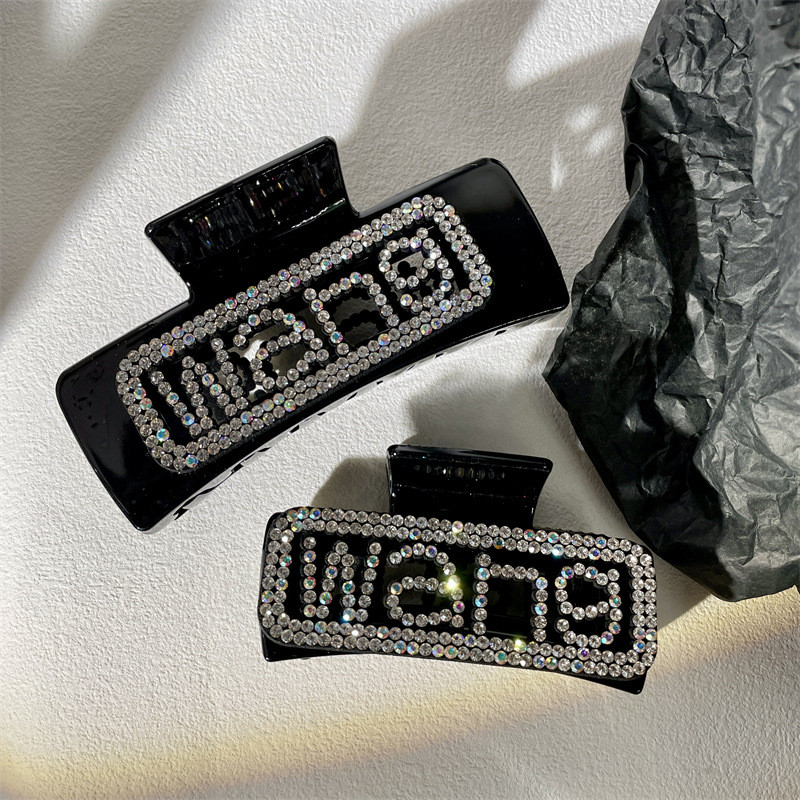 Moda coreeană scobită cu stras cu literă gheare de păr pentru femei Accesorii pentru păr agrafă de par crab Accesorii pentru cap Cadou de petrecere de nuntă