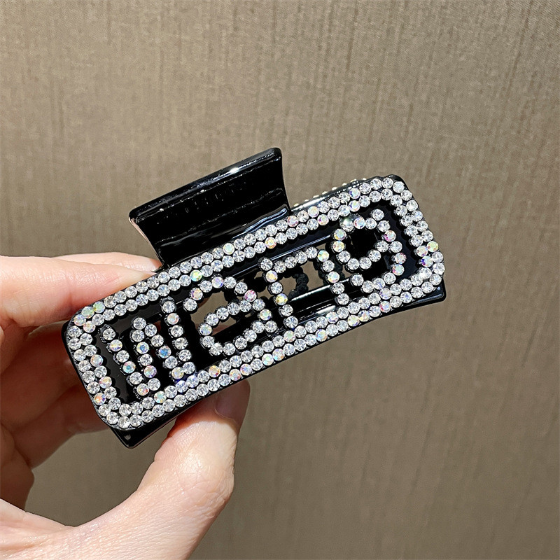 Moda coreeană scobită cu stras cu literă gheare de păr pentru femei Accesorii pentru păr agrafă de par crab Accesorii pentru cap Cadou de petrecere de nuntă