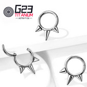 16G implant de titan ASTM F136 Piercing septum Clicker cu balamale spirală Clicker inel nas Bijuterii cubic Zircon Hoop