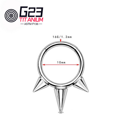 16G implant de titan ASTM F136 Piercing septum Clicker cu balamale spirală Clicker inel nas Bijuterii cubic Zircon Hoop