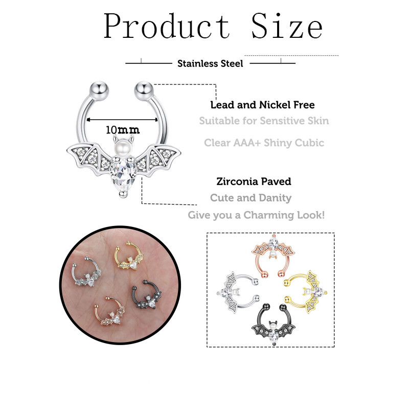 1 buc Inele pentru nas fals Inel pentru sept fals Bijuterii pentru sept fals Manșetă pentru nas Neperforat Inel pentru nas Clip pe piercing bijuterii pentru femei bărbați