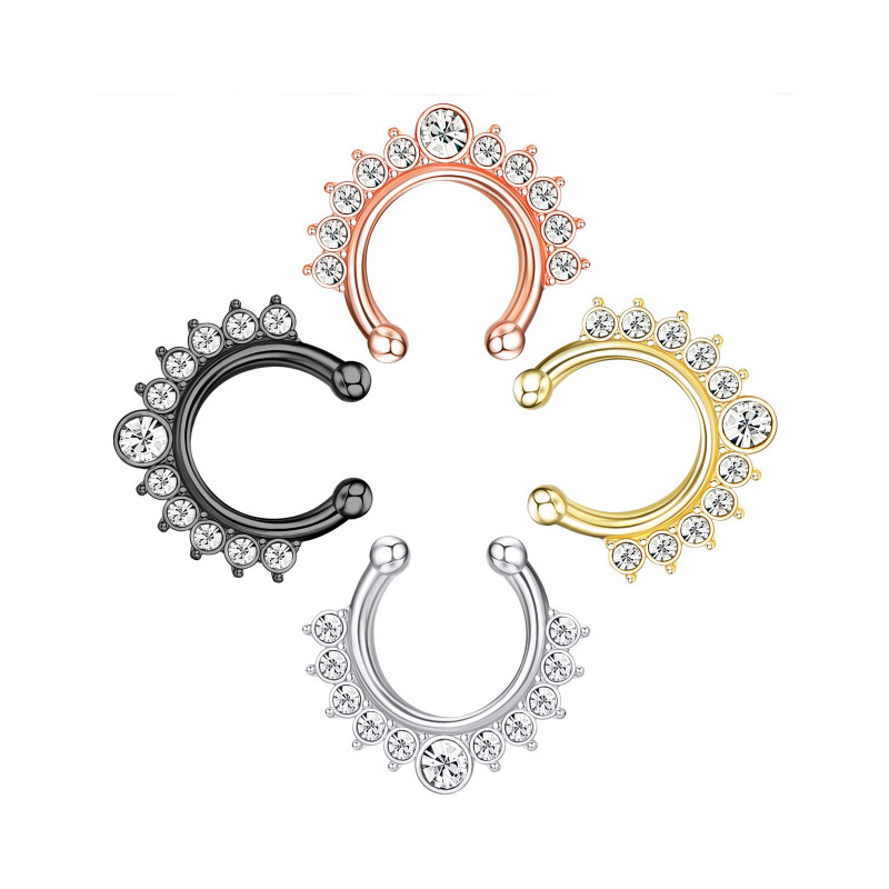 1 buc Inele pentru nas fals Inel pentru sept fals Bijuterii pentru sept fals Manșetă pentru nas Neperforat Inel pentru nas Clip pe piercing bijuterii pentru femei bărbați
