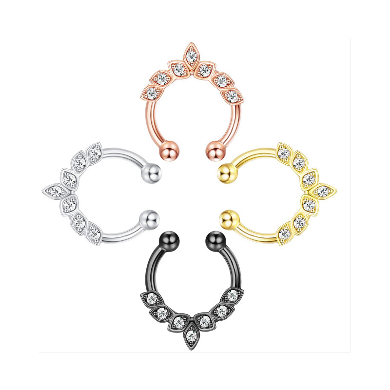 1 buc Inele pentru nas fals Inel pentru sept fals Bijuterii pentru sept fals Manșetă pentru nas Neperforat Inel pentru nas Clip pe piercing bijuterii pentru femei bărbați