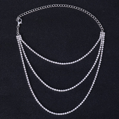 Stonefans, cristal, multistrat, toc înalt, gleznă, bijuterii, pantofi pentru femei, simplu, gleznă, desculț, picior, bijuterii, lanț pentru picioare, cadou pentru femei