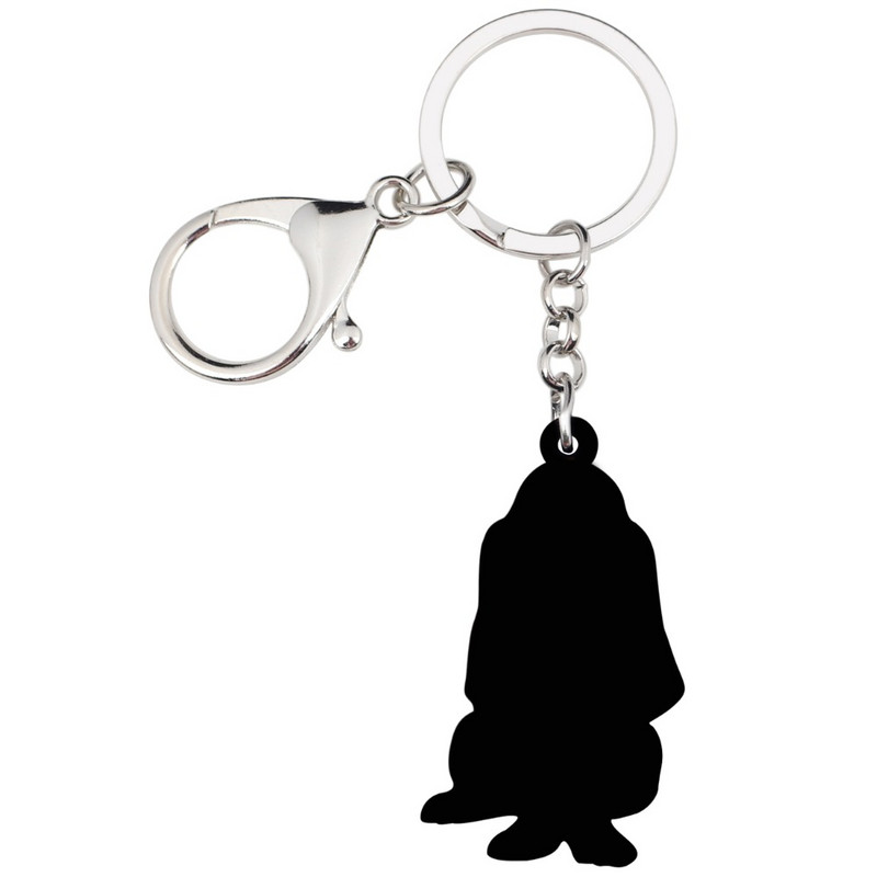 Bonsny Acrilic Eșarfă Așezată Basset Hound Câine Breloc Breloc Inele Bijuterii Animale Pentru Femei Fete Poșetă Poșetă Charms Cadou