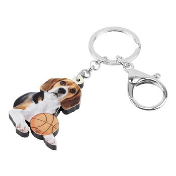 Bonsny Acrylic Cute Beagles Μπρελόκ για σκύλους Μπρελόκ Μακριά κοσμήματα ζώων για κατοικίδια Μπρελόκ για παιδιά Έφηβοι Κλασικά Γούρια δώρου γενεθλίων