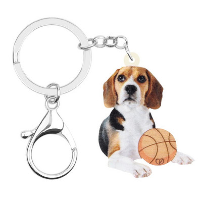 Breloc pentru câini drăguți Beagles acrilic Bonsny Breloc lung Bijuterii animale de companie Breloc pentru copii Adolescenți Breloc cadou clasic de aniversare