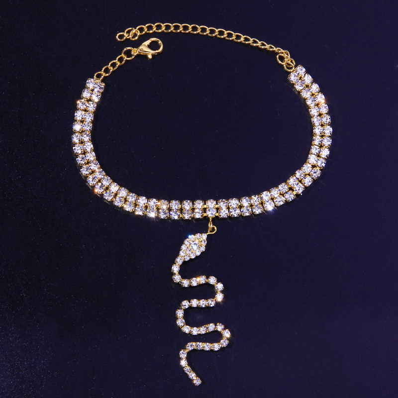 Stonefans 1 buc. Boho drăguț modă șarpe gleznă lanț picior pentru femei farmec indian stras pandantiv gleznă brățară bijuterii cadouri