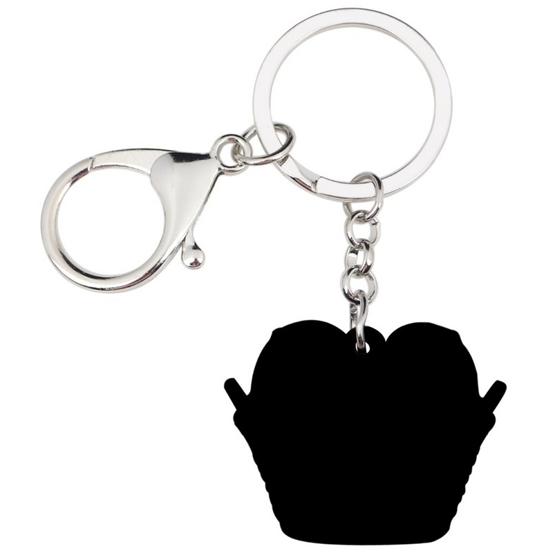 Bonsny acrilic dulce dublu Cavalier King Charles Spaniel coș pentru câine breloc breloc inele bijuterii animale pentru femei fete