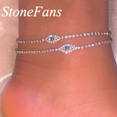 Stonefans Wvil Blue Evil Eye gleznă pentru femei String Boho Tenis Charm Strass Brățări de gleznă Vrac en-gros Cadou de aur