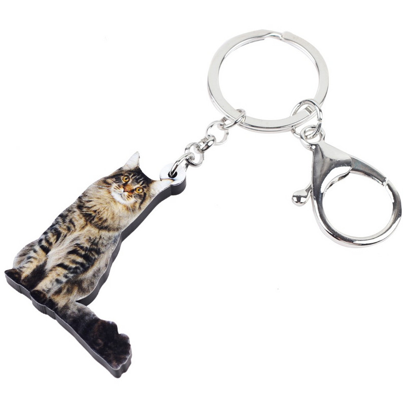 Bonsny Acrilic Elegant Sezat Pisicuta Pisica Breloc Breloc Inel Bijuterii Moda Pentru Femei Fete Doamne Poșetă Breloc Mașină Vrac