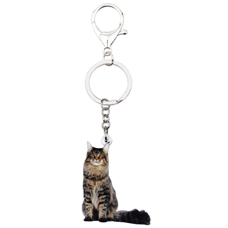 Bonsny Acrilic Elegant Sezat Pisicuta Pisica Breloc Breloc Inel Bijuterii Moda Pentru Femei Fete Doamne Poșetă Breloc Mașină Vrac