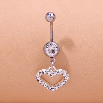 Stonefans Rhinestone Heart Belly Button Nails Body Piercing Jewelry Sexy Crystal Belly Button Ring Χονδρική κοσμήματα για γυναίκες