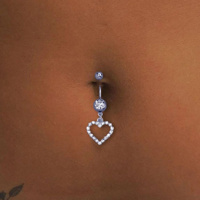 Stonefans Strass Inimă Buric Nails Body Piercing Bijuterii Cristal Sexy Inel pentru Buric Bijuterii cu ridicata pentru femei