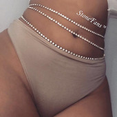 StoneFans flitterek has derék lánc test ékszerek női szexi bikini strand testlánc vintage paillette báj testlánc ékszerek