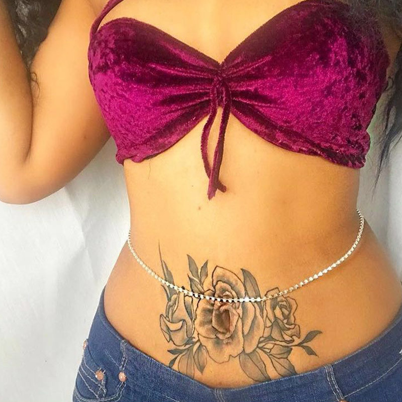 StoneFans flitterek has derék lánc test ékszerek női szexi bikini strand testlánc vintage paillette báj testlánc ékszerek