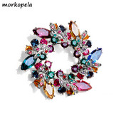 Morkopela suurte lilledega kristallpross naistele moodne pross, nõelkimp, kivikimp, prossid ja nööpnõelad salliklambriga ehted