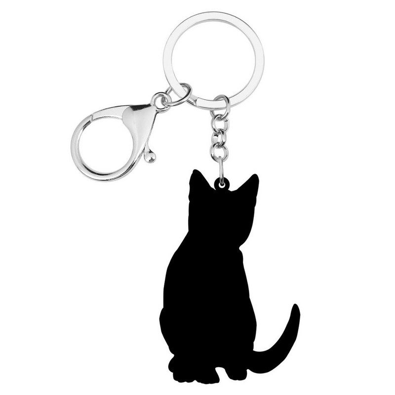 Bonsny acrilic drăguț pisică de lapte breloc breloc breloc dulce animal de companie lanț cheie bijuterii pentru femei fete adolescenți geantă cadou accesorii mașini