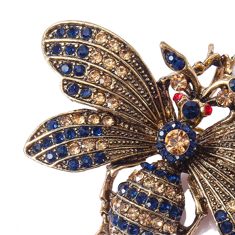 Broșă de albină cu stras Morkopela, broșă cu insecte, pentru femei, bărbați, vintage, ace metal, clemă pentru eșarfă, accesorii pentru haine