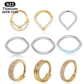 G23 inel cu cerc pentru nas din titan, aur, cu diafragmă, cercei cu bile piercing, Helix, cartilaj, tragus, bijuterii sexy pentru corp.