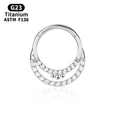 G23 inel cu cerc pentru nas din titan, aur, cu diafragmă, cercei cu bile piercing, Helix, cartilaj, tragus, bijuterii sexy pentru corp.