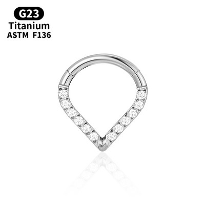 G23 inel cu cerc pentru nas din titan, aur, cu diafragmă, cercei cu bile piercing, Helix, cartilaj, tragus, bijuterii sexy pentru corp.