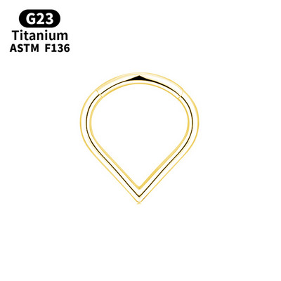 G23 inel cu cerc pentru nas din titan, aur, cu diafragmă, cercei cu bile piercing, Helix, cartilaj, tragus, bijuterii sexy pentru corp.
